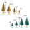Toudaret mini Christmas trees with wood base 8 pcs 2