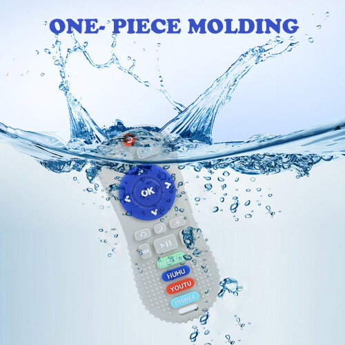 Teether miotóga leanbh silicone Luniquz 2 phíosa liath 1