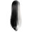Long straight wig women half white half black 2