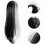 Long straight wig women half white half black 3