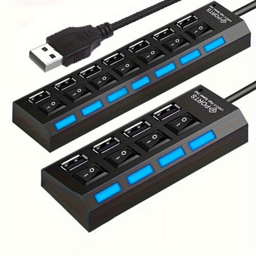 USB2.0 Hub Dockningsstation 7-i-1 med LED 1