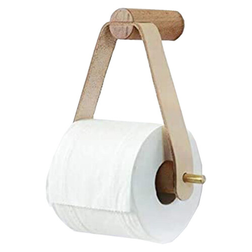 Wood Towel Roll Holder Frame for Bathroom White 1