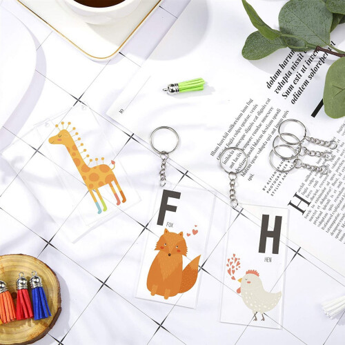 Sublimation Acrylic Keychain Blank Clear Rectangle 50 Pcs 2