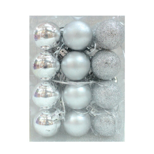 Manfiter clear plastic Christmas ball ornaments 24 pcs