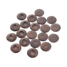 Wooden Buttons Round 35mm 4-Hole Dark Coffee 20PCS