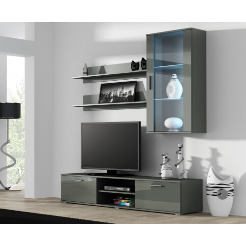 Cama hanging display cabinet SOHO grey/grey gloss 1