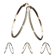 Meidiya Rhinestone Hoop Earrings Gold Rose Gold Silver
