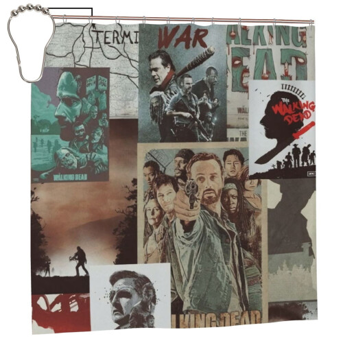 The Walking Dead shower curtain polyester 72x72 inches