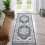 Persian Runner Rug Gray 2x6 Ft Washable Boho Non-Slip 2