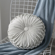 Velvet Pumpkin Pillow Round Pleated Decorative Cushion 16