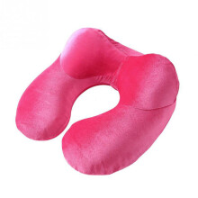 Inflatable Velvet Travel Neck Pillow U-Shape Set