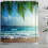 Ocean Palms Tropical Beach Shower Curtain Polyester 72x72 in 1