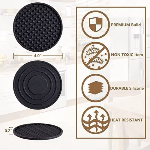 Silicone Coasters Heat Resistant Non-Slip Dark Blue 1