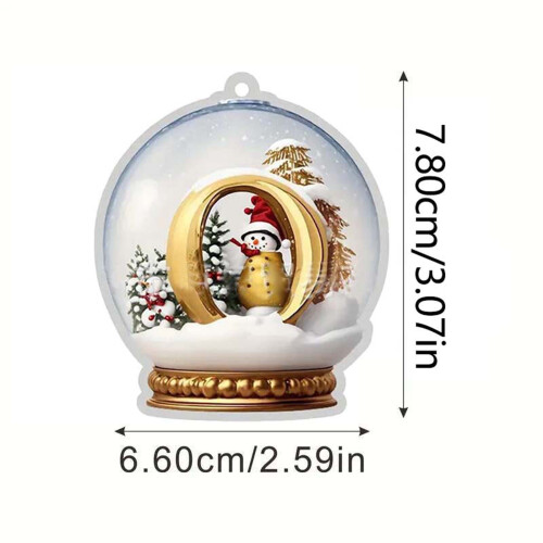 Yellow Crystal Acrylic Christmas Tree Initial Ornament Set 2