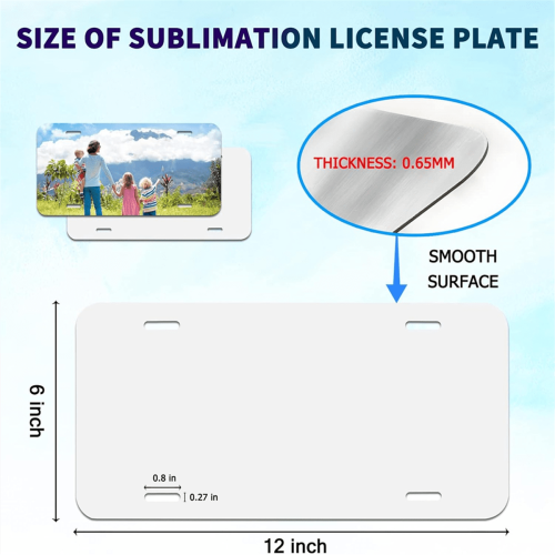Sublimation License Plate Blanks 0.65mm 10 Pack 1