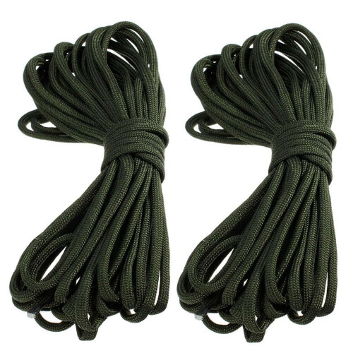 Paracord rope green 15 m 2 pieces
