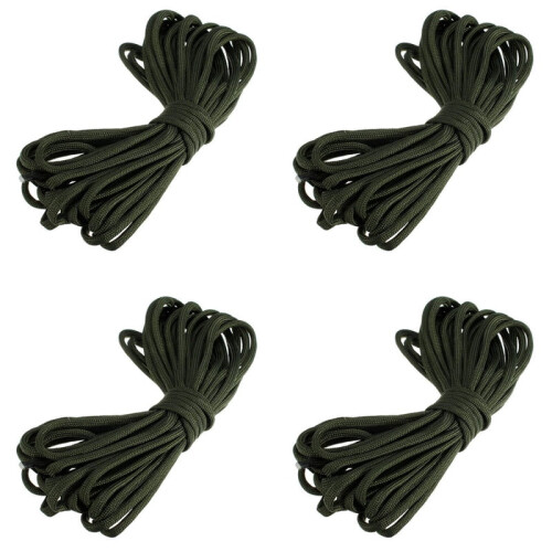 Paracord rope green 15m 4-strand 7-core