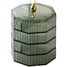 MarinaVide acrylic jewelry box 4-layer clear with handle