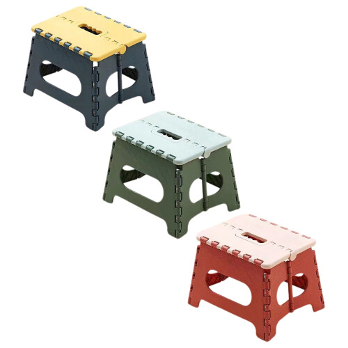 Folding Step Stool Gray 13" 300 lbs Non-Slip Handle 1