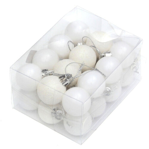 Manfiter clear plastic Christmas ball ornaments 24 pcs