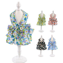Meidiya floral dog harness dress with leash, breathable