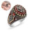 Meidiya vintage red stone ring for men, two-tone crown 1