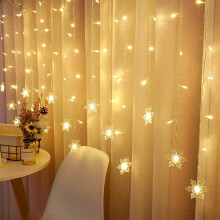 Guirlande lumineuse flocons de neige 3,5 m (11,5 pi) 96 DEL, blanc chaud, à brancher, idéale pour Noël, les mariages, les fêtes et la décoration