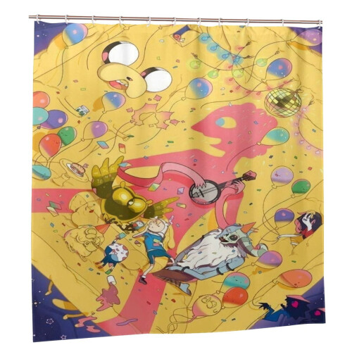Adventure Time shower curtain polyester 72x72 inches with 1