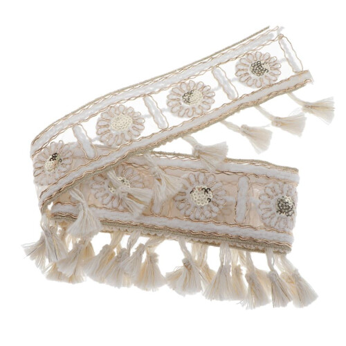 Tassel Fringe Lace Ribbon 5cm Width 1 Yard White 2