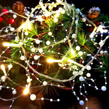Christmas berry beaded string lights white 10ft 2 pcs