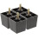 Plastic Furniture Legs Black Square 4 Pcs 2