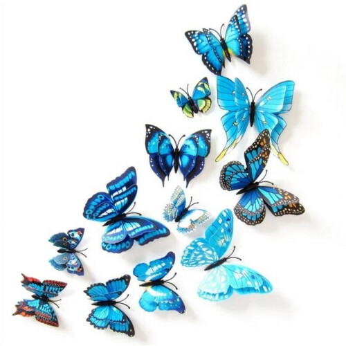 3D Butterfly Wall Stickers Removable 12 PCS
