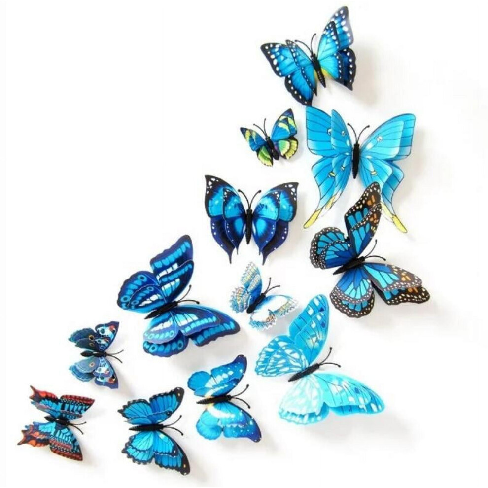 3D Butterfly Wall Stickers Removable 12 Pcs 9370362053510