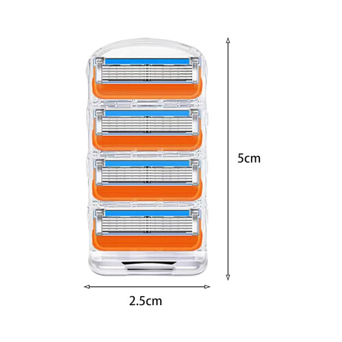 Rasierklingen-Ersatz für Herren, Bart4Pack, Orange 2