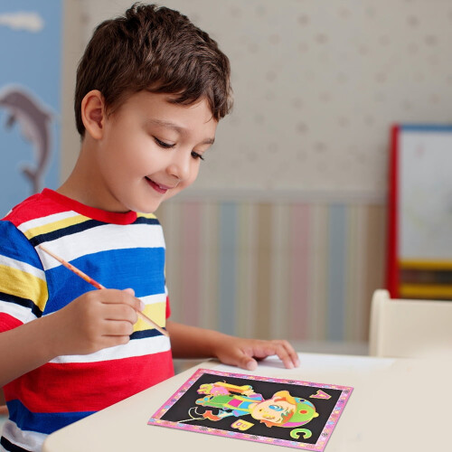 Mojoyce kids scratch paper drawing toy set 2