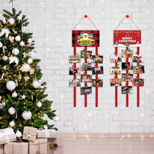 Christmas card holder wall decor 2 pieces 2