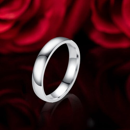 Stainless Steel Smooth Face Ring 4mm Arc Couple Ring 1