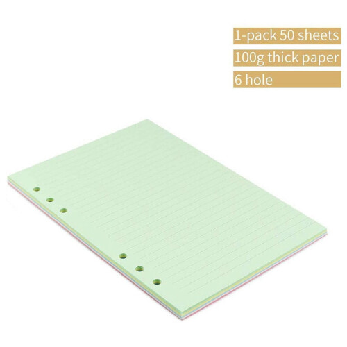A5 ruled binder refill inserts 6-hole punched 50 sheets 2