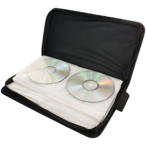 Étui de rangement robuste pour CD/DVD, capacité 80, avec fermeture éclair. 1