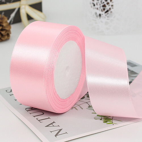 Lichtroze satijnen lint, 25 mm x 10 m 2
