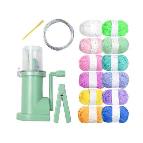 Hand Knitting Machine Tool Set with 12-Color Acrylic Yarn 2