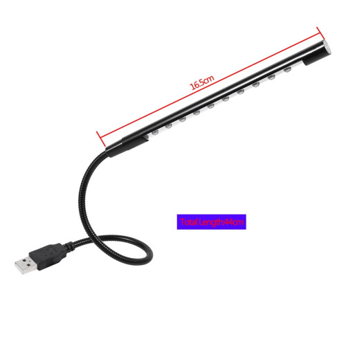 Φως ανάγνωσης USB, εύκαμπτος μίνι φακός LED 5V, εύκαμπτος ραβδί με λαιμόκοψη, 1