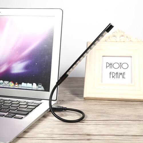 Φωτιστικό ανάγνωσης USB με εύκαμπτο λαιμό LED σε μαύρο χρώμα 2