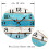 Beach Blue Wall Clock Silent Battery Operated 6