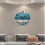 Beach Blue Wall Clock Silent Battery Operated 2