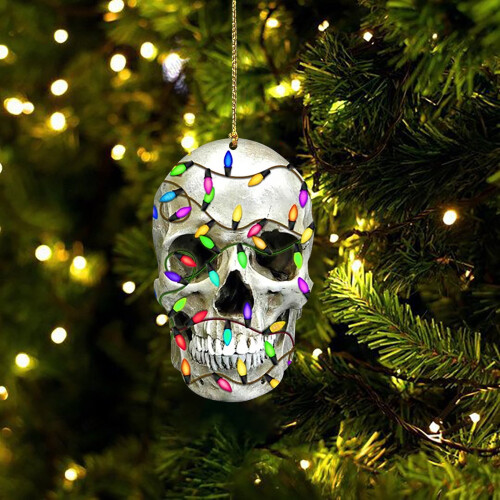 Ornament de Crăciun cu craniu, decor pentru brad, 1 bucată 2