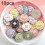 Purple rhinestone flower pearl buttons 12 pcs 8