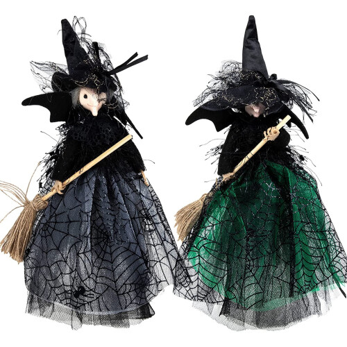 Witch Plush Doll Decoration 2 pcs Black Green 2