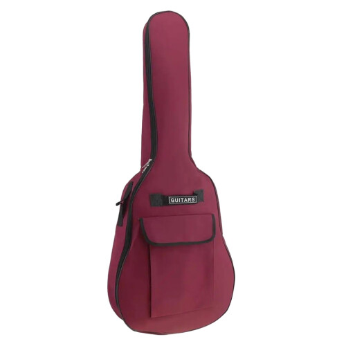 Guitar Backpack Bag with Padding and Pockets, Red 1