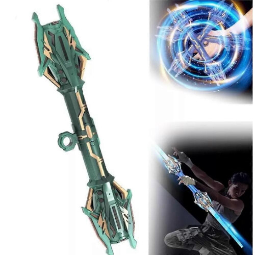 (Green) Lightsaber Fidget Spinner, Multifunction Double-Headed Retractable Lightsaber